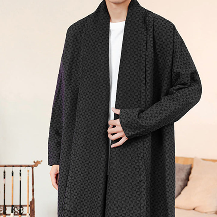 Buddha Stones冬 ジャカード シンプルデザイン メンズ コットン 長袖 着物 - image 15