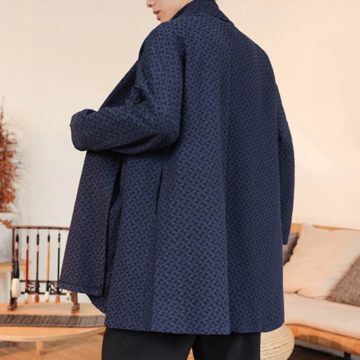 Buddha Stones冬 ジャカード シンプルデザイン メンズ コットン 長袖 着物 - image 5