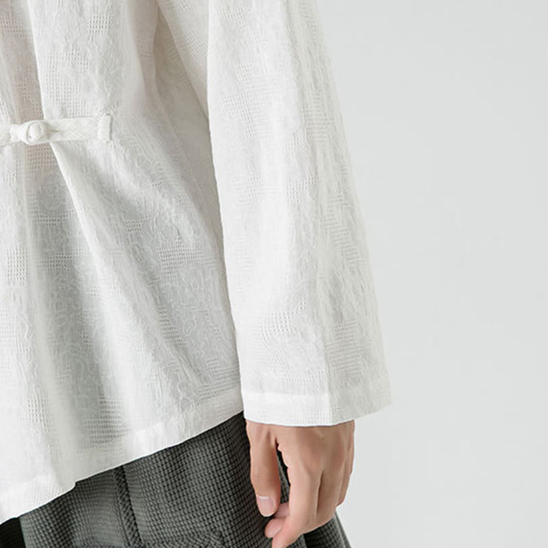 Buddha Stonesメンズ 中国風 カエルボタン 無地デザイン コットン 長袖 Tシャツ 禅風 衣類 - image 22