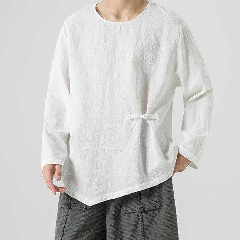 Buddha Stonesメンズ 中国風 カエルボタン 無地デザイン コットン 長袖 Tシャツ 禅風 衣類 - image 17