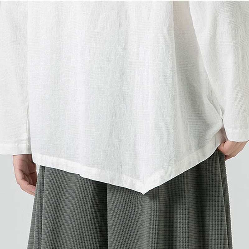 Buddha Stonesメンズ 中国風 カエルボタン 無地デザイン コットン 長袖 Tシャツ 禅風 衣類 - image 21