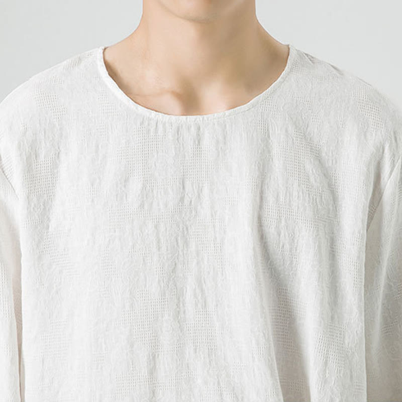 Buddha Stonesメンズ 中国風 カエルボタン 無地デザイン コットン 長袖 Tシャツ 禅風 衣類 - image 19