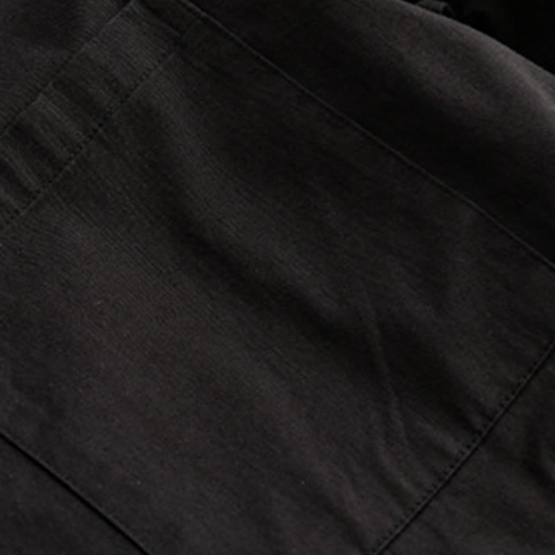 Buddha Stones春チェック柄フェイクツーピース長袖メンズコットンジャケットポケット付き - image 9