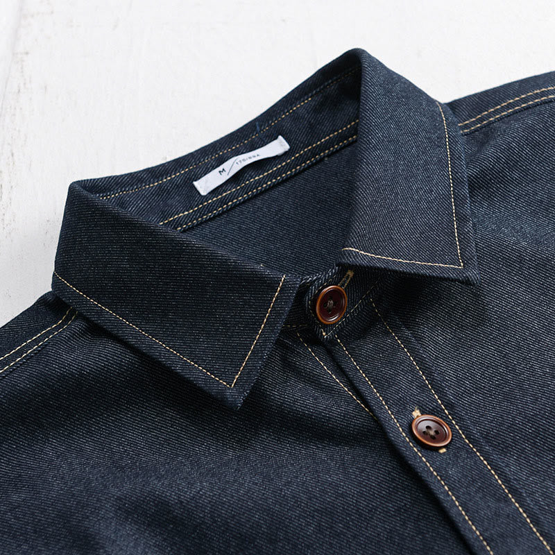 Buddha Stones秋冬 無地ボタン 長袖 メンズ コットンジャケット ポケット付き - image 2