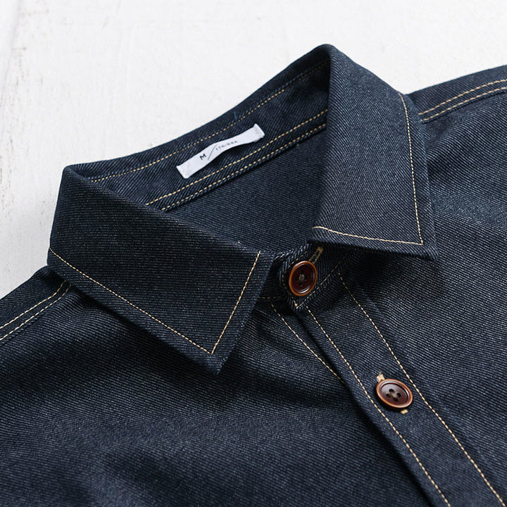 Buddha Stones秋冬 無地ボタン 長袖 メンズ コットンジャケット ポケット付き - image 2