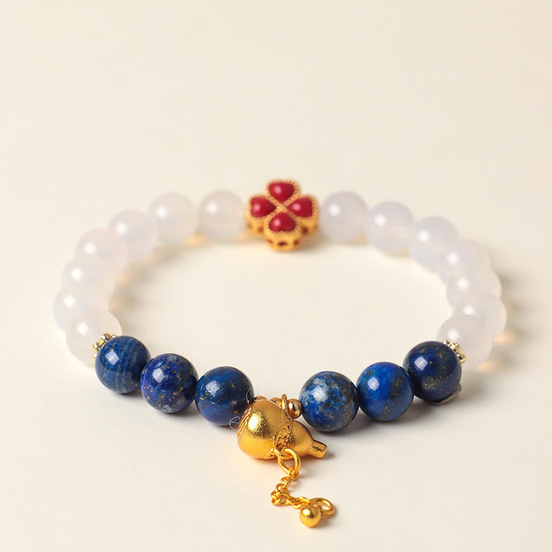 Buddha Stones四つ葉のクローバー 花 ひょうたん 南 赤瑪瑙 白瑪瑙 正珠ブレスレット - image 10