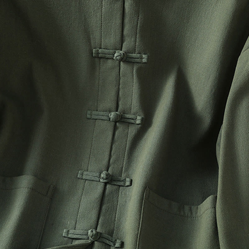 Buddha Stones冬用 フロッグボタン 長袖 コットン フリース裏地 レディース サーマルジャケット ポケット付き - image 18