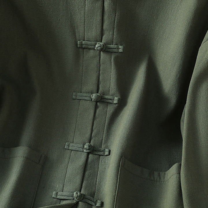 Buddha Stones冬用 フロッグボタン 長袖 コットン フリース裏地 レディース サーマルジャケット ポケット付き - image 18