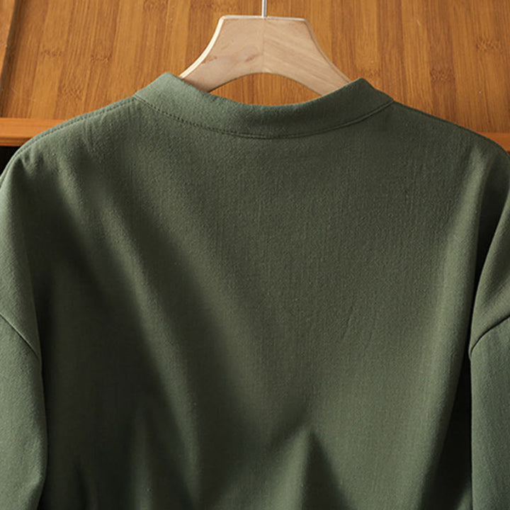 Buddha Stones冬用 フロッグボタン 長袖 コットン フリース裏地 レディース サーマルジャケット ポケット付き - image 16