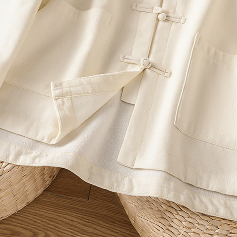 Buddha Stones冬用 フロッグボタン 長袖 コットン フリース裏地 レディース サーマルジャケット ポケット付き - image 10