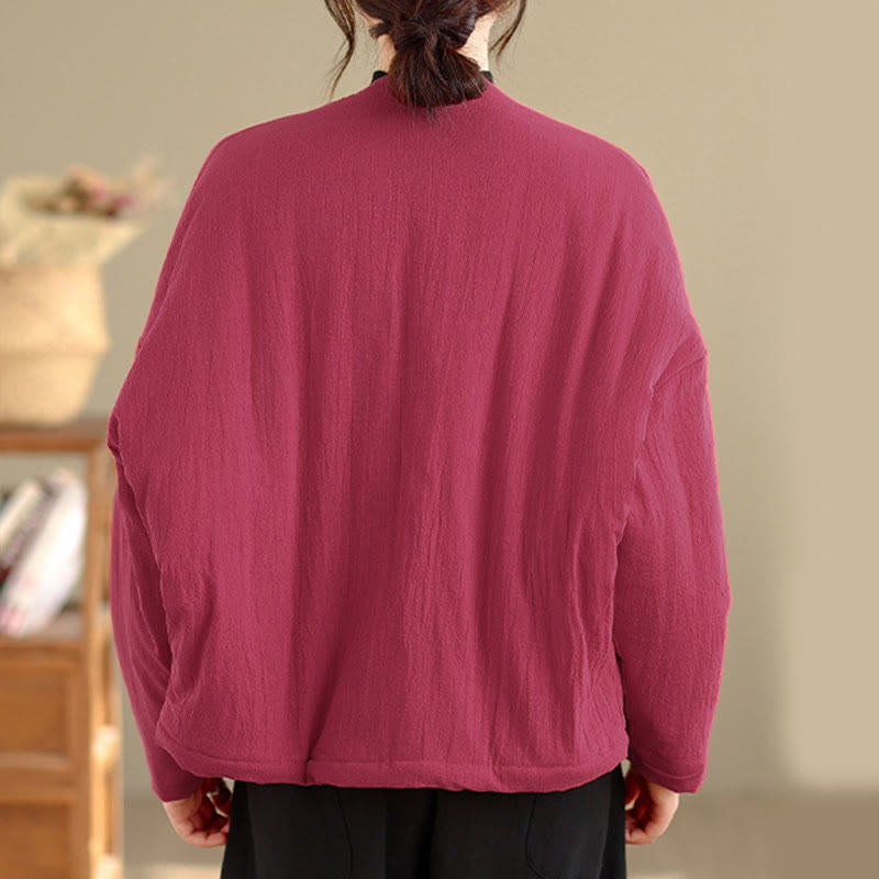 Buddha Stones冬用長袖コットンレディースサーマルジャケット（ポケット付き） - image 11