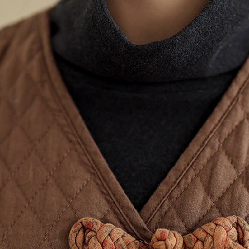 Buddha Stonesダイヤモンド柄ミドル丈レディースコットンコート（ポケット付き） - image 17