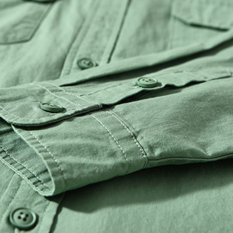 Buddha Stonesクルーネック 無地 メンズ 長袖 コットン 厚手 ジャケット ポケット付き - image 8