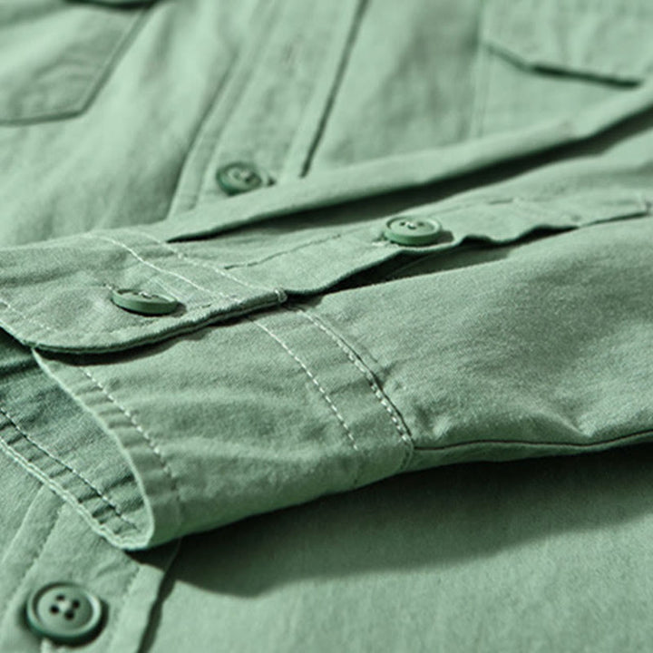 Buddha Stonesクルーネック 無地 メンズ 長袖 コットン 厚手 ジャケット ポケット付き - image 8