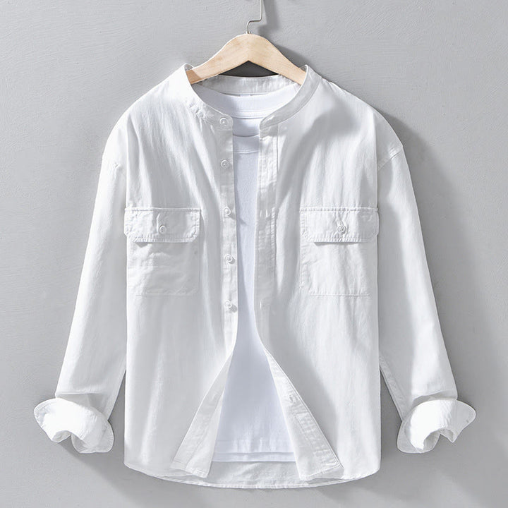 Buddha Stonesクルーネック 無地 メンズ 長袖 コットン 厚手 ジャケット ポケット付き - 白 - US/UK/AU42、 EU52 (3XL) - image 19