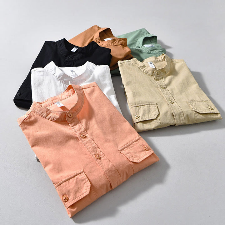 Buddha Stonesクルーネック 無地 メンズ 長袖 コットン 厚手 ジャケット ポケット付き - image 21