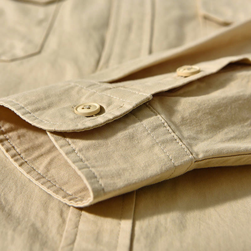 Buddha Stonesクルーネック 無地 メンズ 長袖 コットン 厚手 ジャケット ポケット付き - image 3