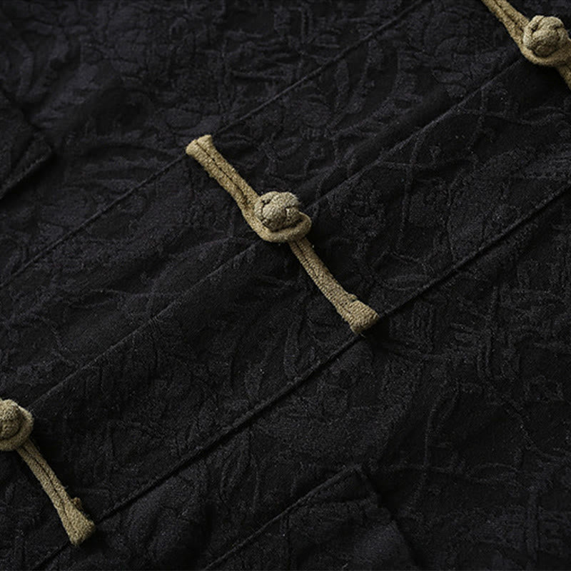 Buddha Stonesスプリングジャカード メンズ フロッグボタン コットン 長袖ジャケット ポケット付き - image 6