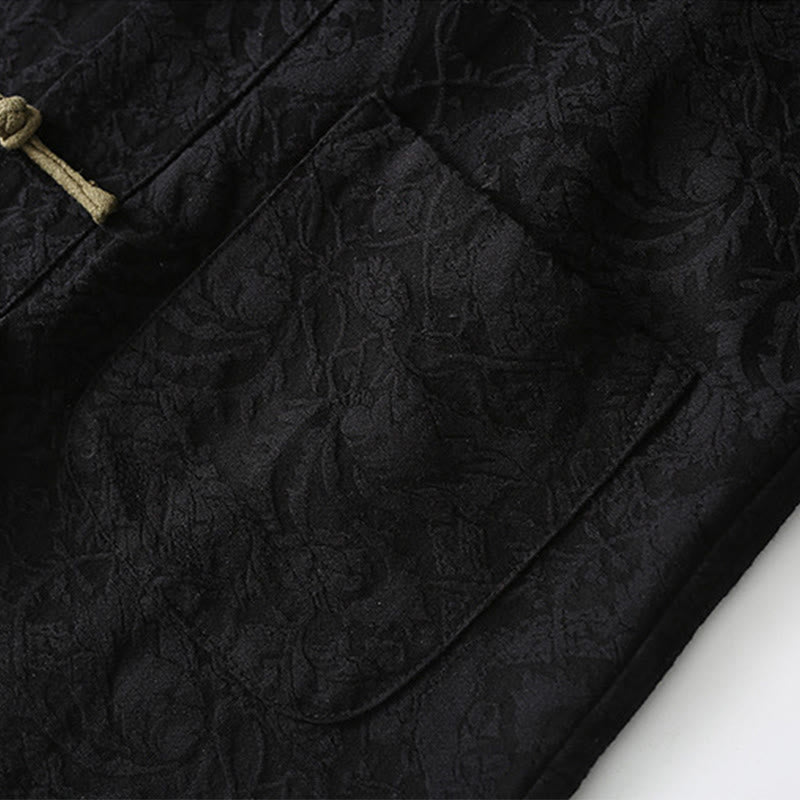 Buddha Stonesスプリングジャカード メンズ フロッグボタン コットン 長袖ジャケット ポケット付き - image 8