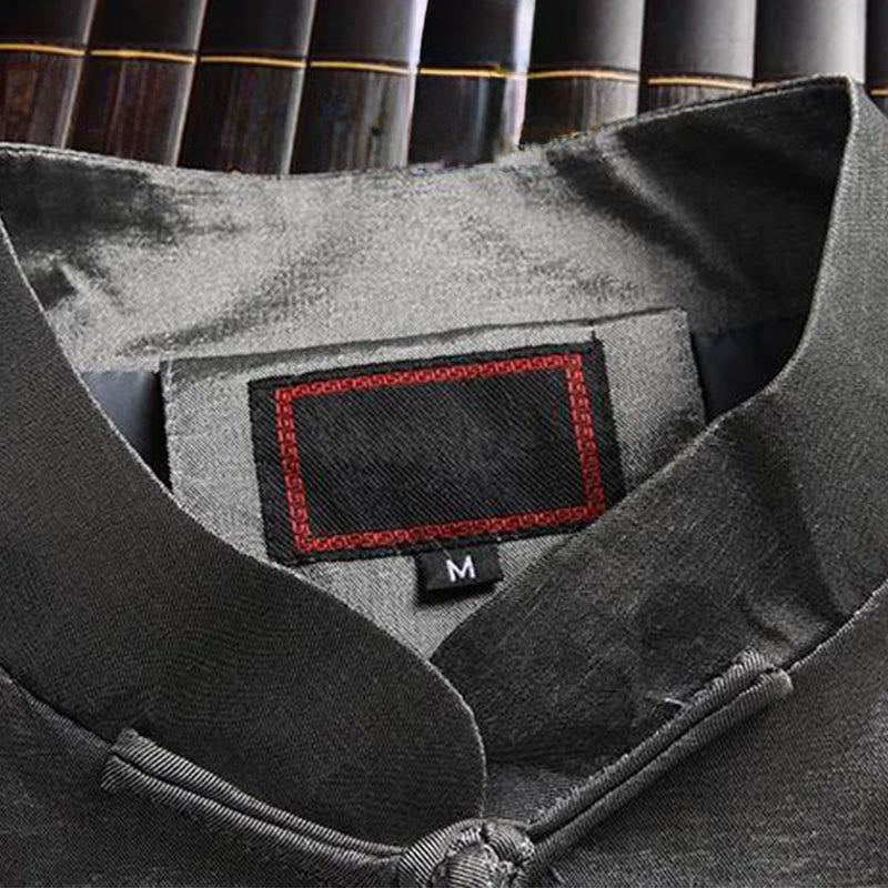 Buddha Stones春秋 龍刺繍 カエルボタン 長袖 メンズ ジャケット - image 1