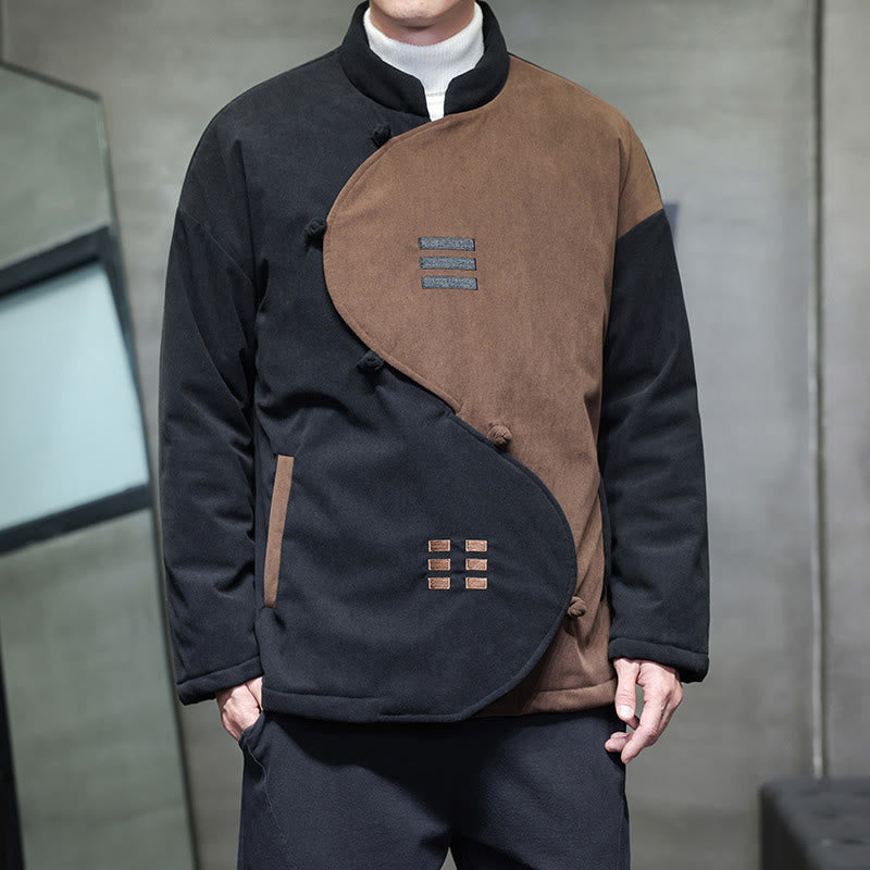 Buddha Stones冬陰陽コーデュロイ 長袖 メンズ ジャケット ポケット付き - タン - US/UK/AU46、 EU56 (5XL) - image 0