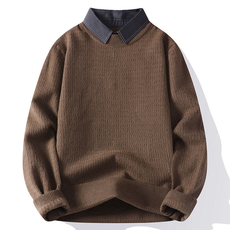 Buddha Stones冬用スタンドカラーデザイン 暖かいメンズ長袖ニットセーター - シエナ - US/UK/AU44、 EU54 (4XL) - image 0