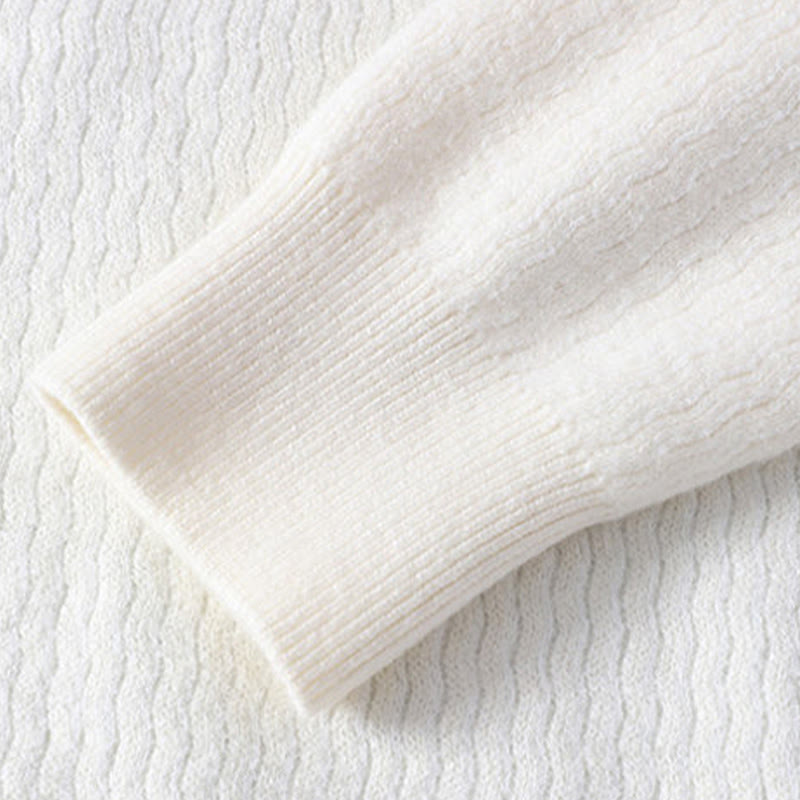 Buddha Stones冬用スタンドカラーデザイン 暖かいメンズ長袖ニットセーター - image 5