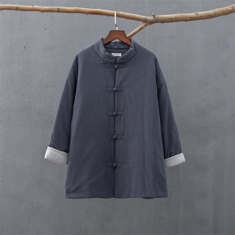 Buddha Stones冬用 無地 フロッグボタン 長袖 コットン レディース サーマルジャケット ポケット付き - image 31