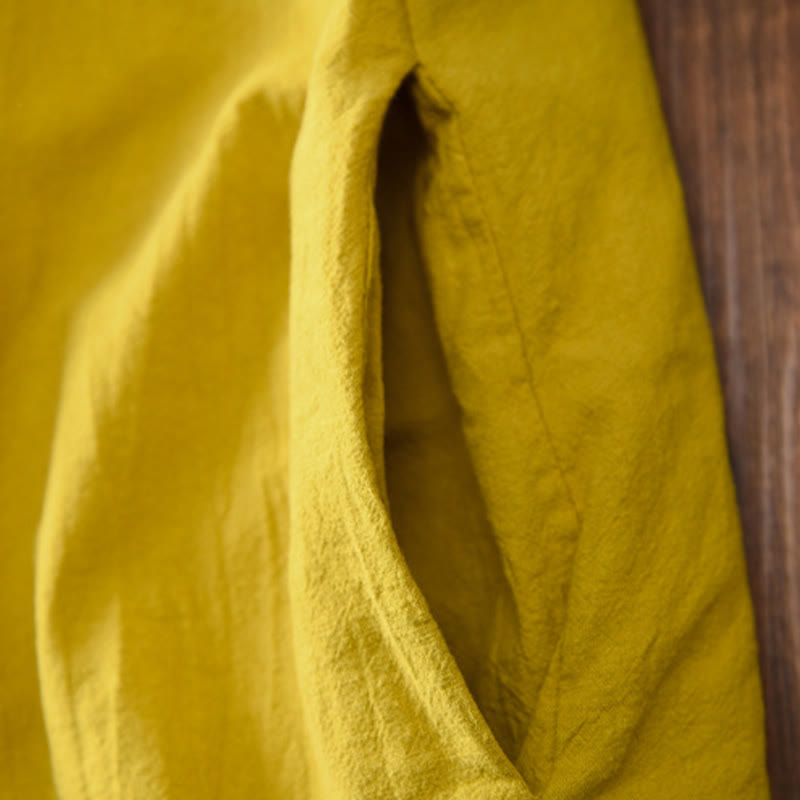 Buddha Stones冬用 無地 フロッグボタン 長袖 コットン レディース サーマルジャケット ポケット付き - image 7