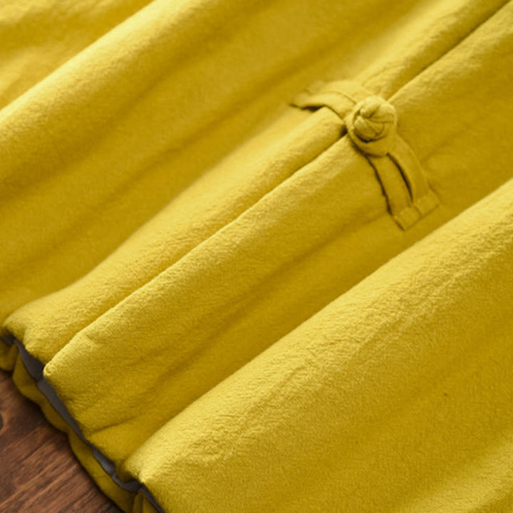 Buddha Stones冬用 無地 フロッグボタン 長袖 コットン レディース サーマルジャケット ポケット付き - image 8