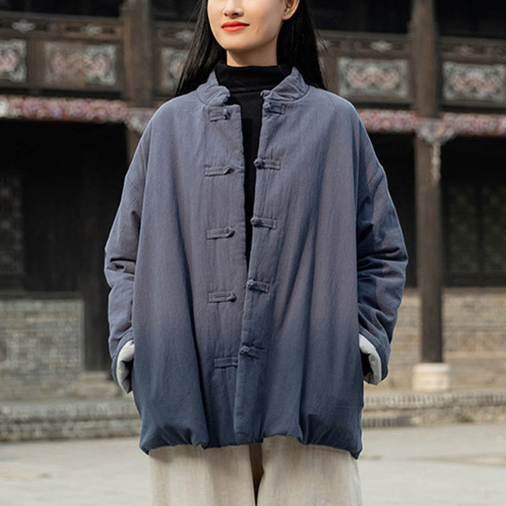 Buddha Stones冬用 無地 フロッグボタン 長袖 コットン レディース サーマルジャケット ポケット付き - image 30