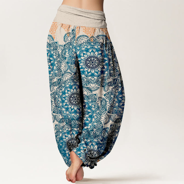 Buddha Stonesピュアコットン 三角形 マンダラ柄 レディース 伸縮性ウエスト ハーレムパンツ - image 7