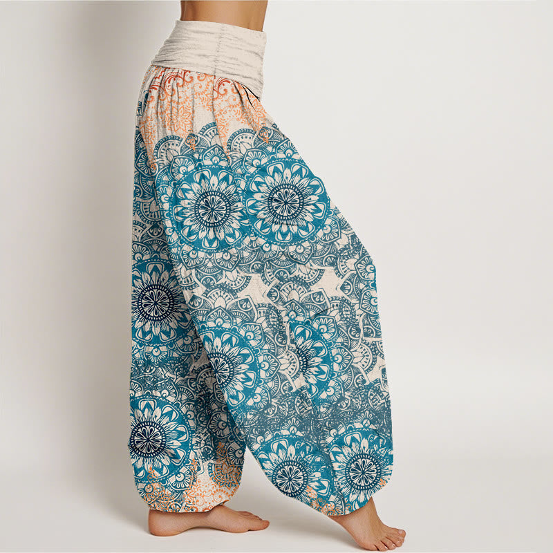 Buddha Stonesコットン三角曼荼羅柄レディース伸縮性ウエストハーレムパンツ - image 5