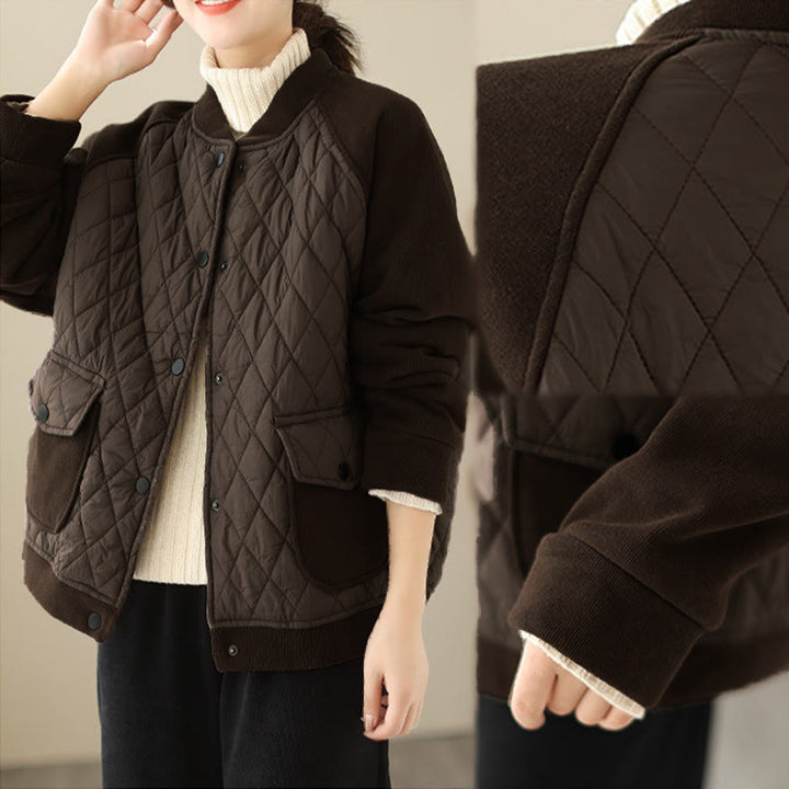 Buddha Stonesダイヤモンド柄レディース長袖厚手ジャケット（ポケット付き） - image 10