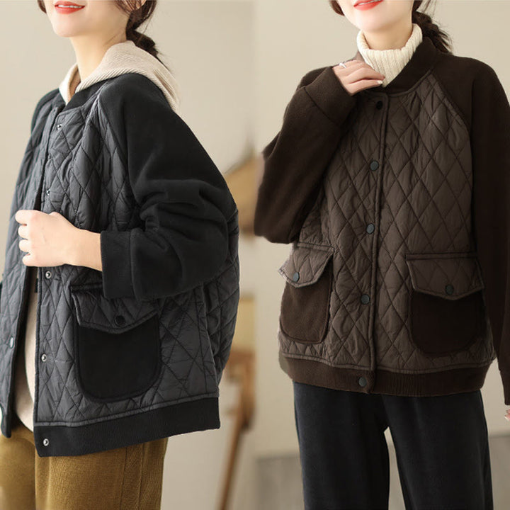 Buddha Stonesダイヤモンド柄レディース長袖厚手ジャケット（ポケット付き） - image 16