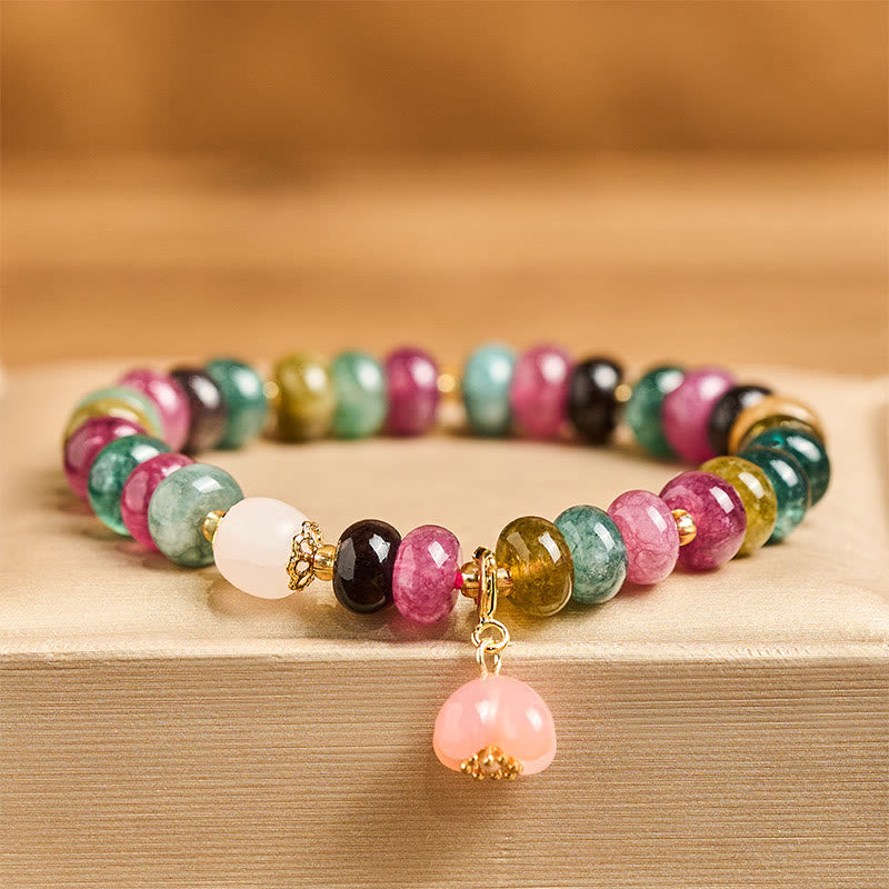 Buddha Stonesトルマリン燕元瑪瑙桃花愛ブレスレット - トルマリン（手首周り：14～16cm） - image 0