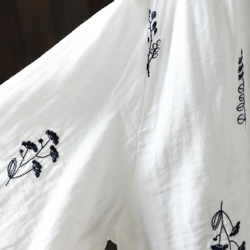 Buddha Stones柄刺繍 ボタンダウン 長袖 レディース コットンシャツ - image 12