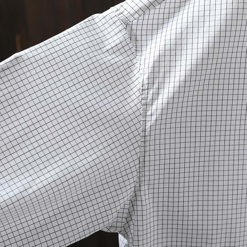 Buddha Stonesチェック柄 コントラストボタンダウン 長袖 レディース コットンシャツ - image 10