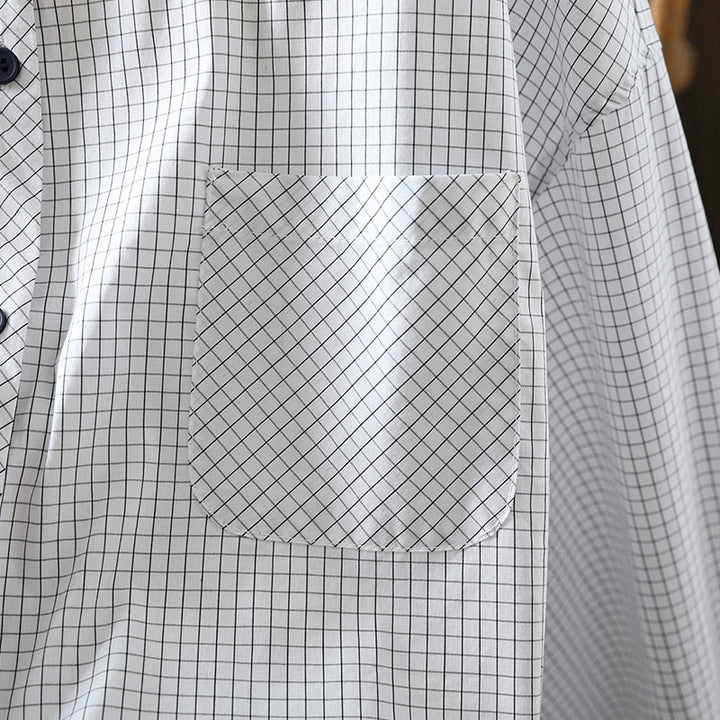 Buddha Stonesチェック柄 コントラストボタンダウン 長袖 レディース コットンシャツ - image 14