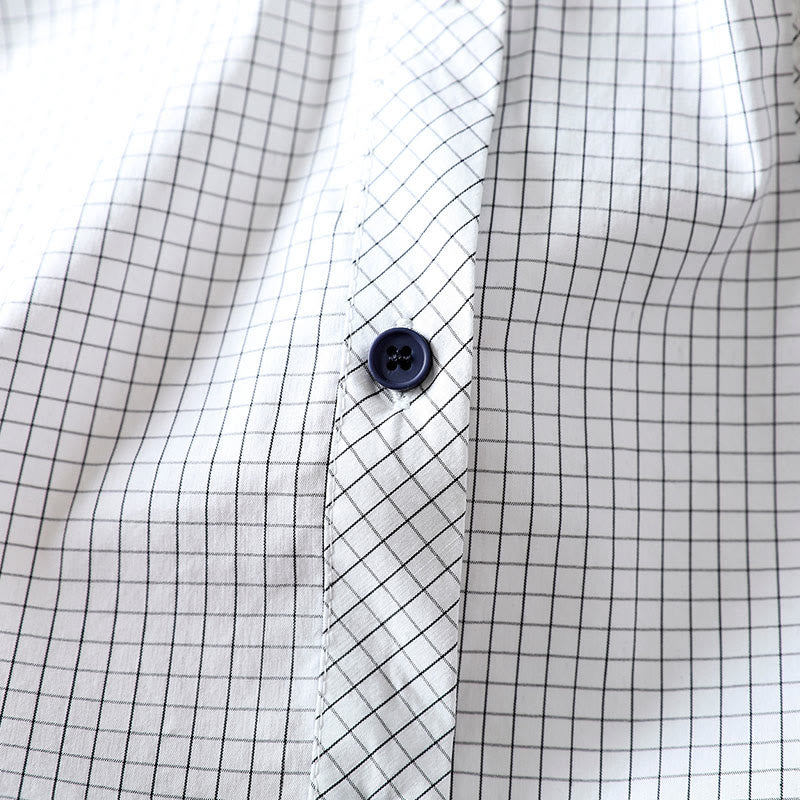 Buddha Stonesチェック柄 コントラストボタンダウン 長袖 レディース コットンシャツ - image 11