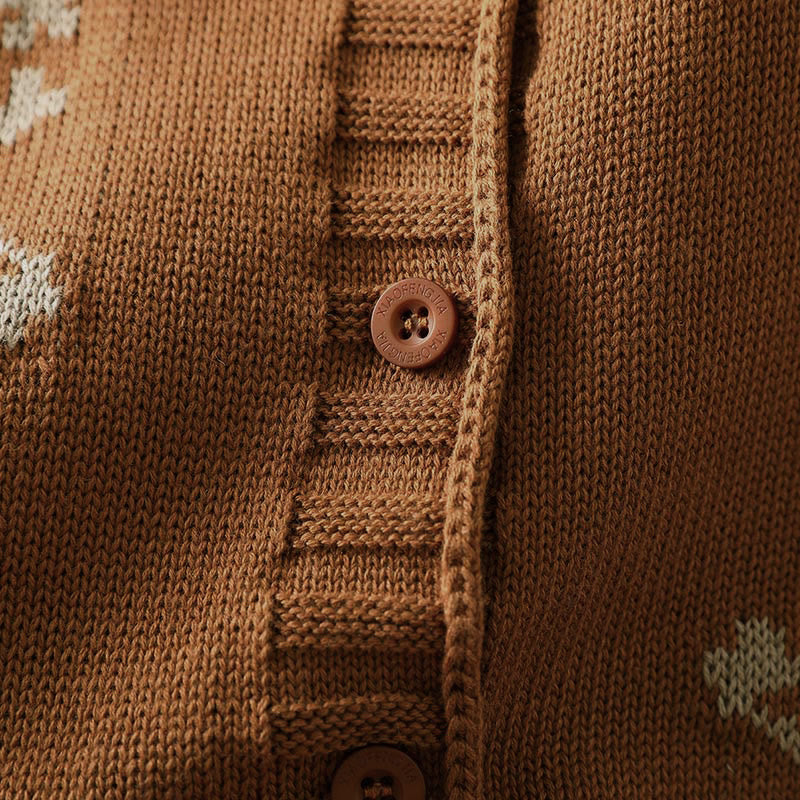 Buddha Stonesフローラルボタンコットンレディースロングバットウィングスリーブニットカーディガン - image 8