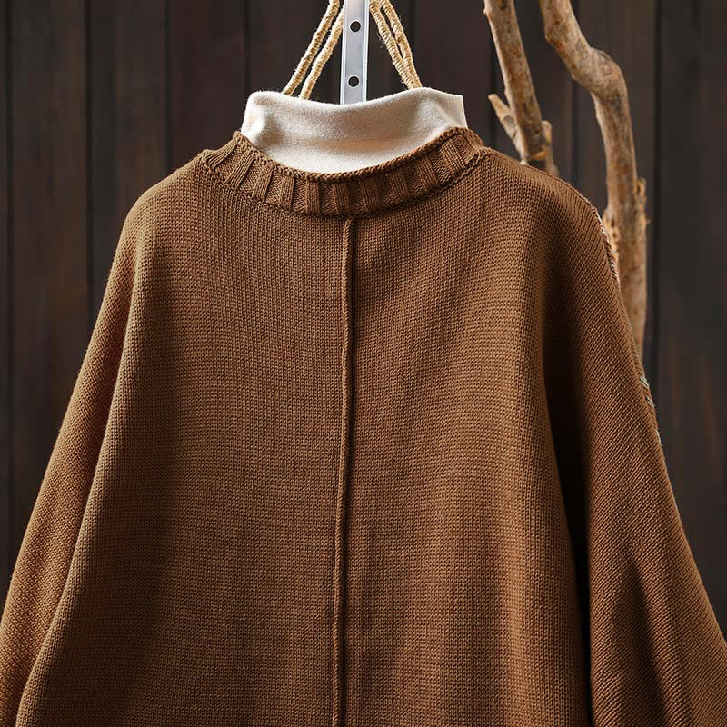 Buddha Stonesフローラルボタンコットンレディースロングバットウィングスリーブニットカーディガン - image 6