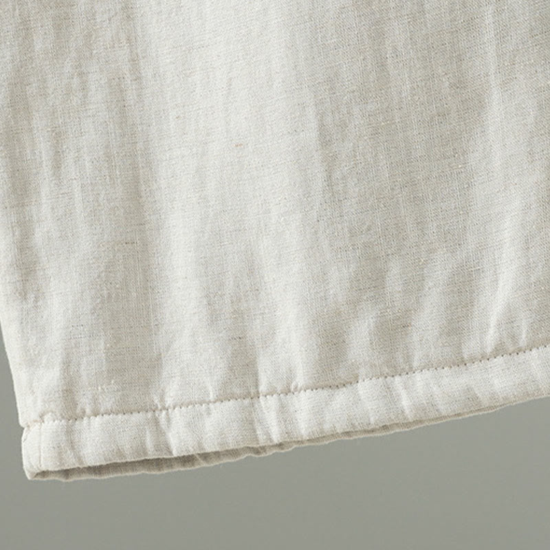 Buddha Stones冬用 コントラストドローストリング コットンリネン レディース ワイドレッグパンツ ポケット付き - image 16