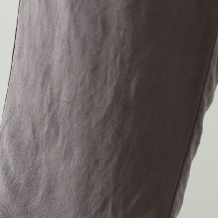 Buddha Stones冬用 コントラストドローストリング コットンリネン レディース ワイドレッグパンツ ポケット付き - image 21