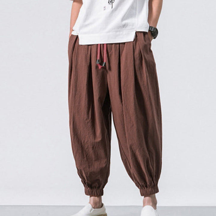 Buddha Stonesカジュアル スポーツ メンズ 無地 コットン ドローストリング パンツ ポケット付き - image 35