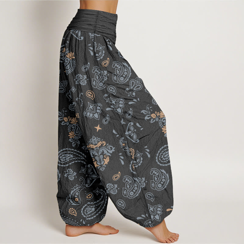 Buddha Stonesコットン ヴィンテージ ペイズリー柄 レディース 伸縮性ウエスト ハーレムパンツ - image 7