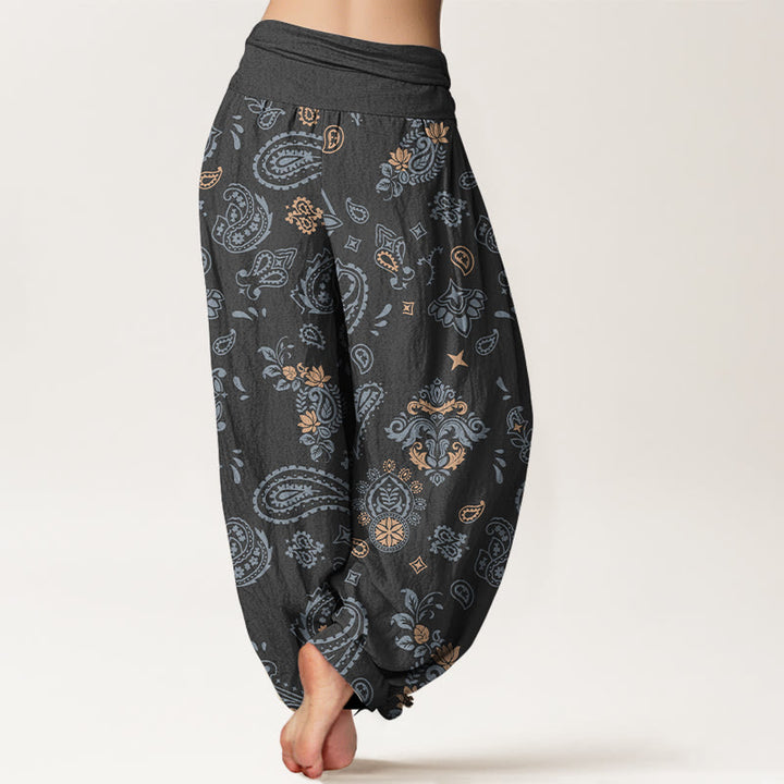 Buddha Stonesコットン ヴィンテージ ペイズリー柄 レディース 伸縮性ウエスト ハーレムパンツ - image 6
