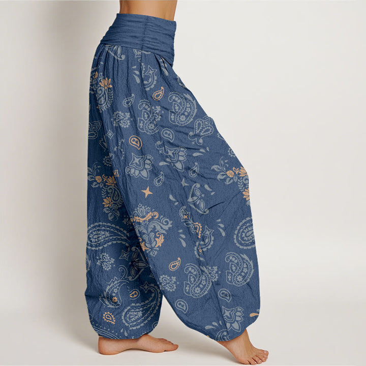 Buddha Stonesコットン ヴィンテージ ペイズリー柄 レディース 伸縮性ウエスト ハーレムパンツ - image 10