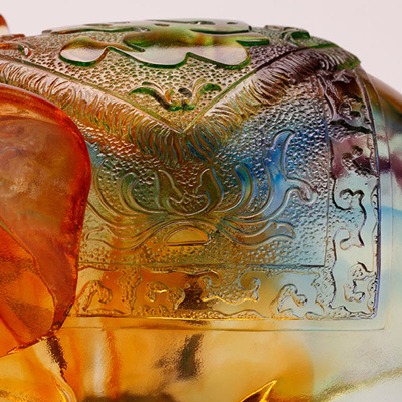 Buddha Stones手作り 琉璃水晶 象の芸術作品 知恵 富 家の装飾 - image 2