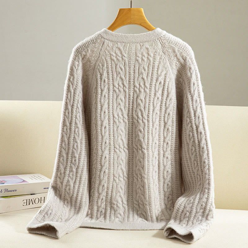 Buddha Stonesカジュアル 冬 ツイストボタンデザイン コットン レディース 長袖 ニットカーディガン - image 32